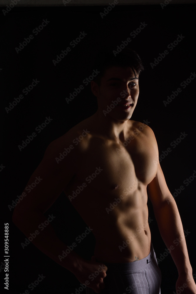 young man without shirt