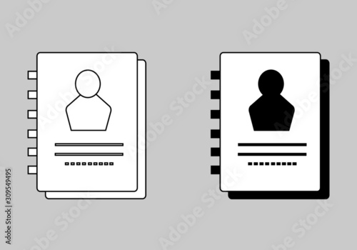Vector address book icon set