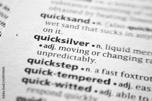 Word or phrase Quicksilver in a dictionary.