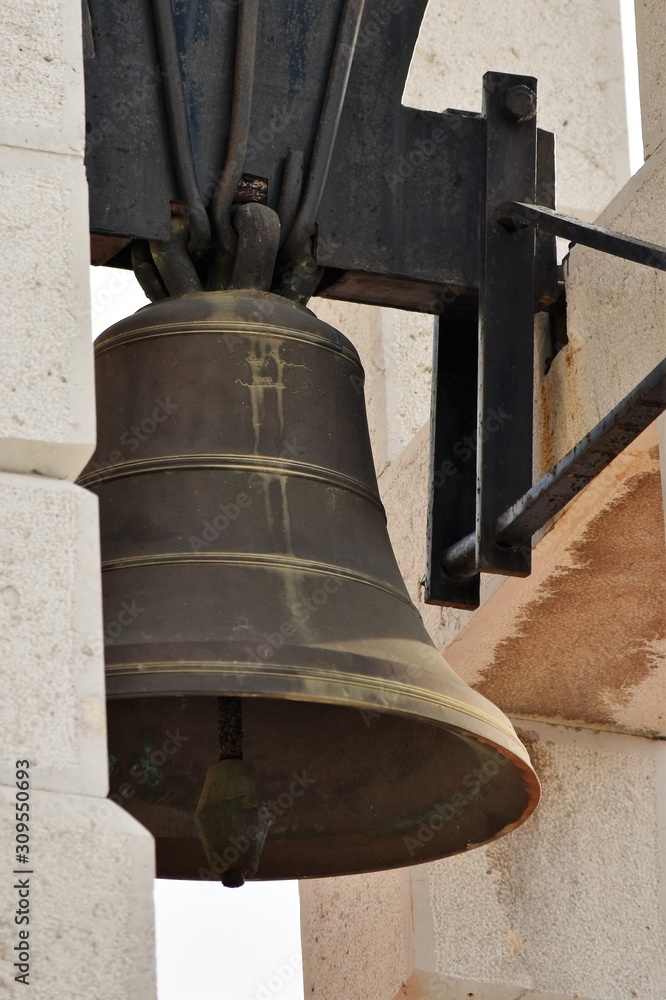 bell on church in a bell tower