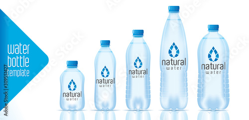 Vector water bottle template and ready label design