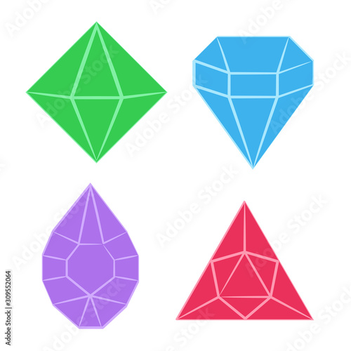 Jewels diamond icons. Diamonds gems, luxury jewel gemstones and precious gem. Crystal gemstone, jeweler gems precious or jeweller brilliant treasure. Isolated vector line icon set