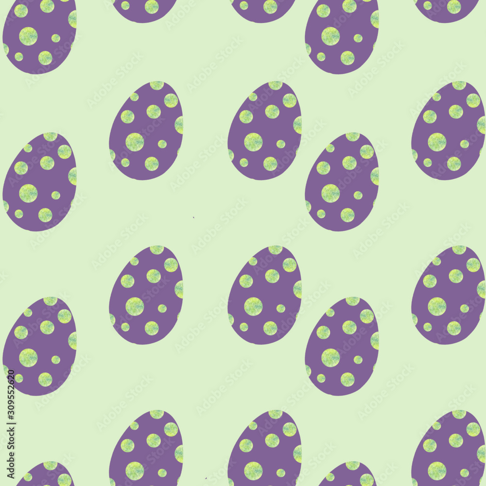 Pattern of Easter decorative stylized eggs on a colored background Pattern of Easter decorative stylized eggs on a colored background