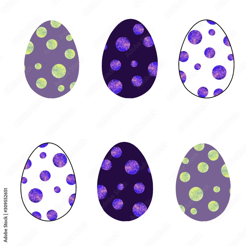 Pattern of Easter decorative stylized eggs on a colored background Pattern of Easter decorative stylized eggs on a colored background
