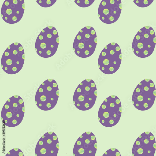 Pattern of Easter decorative stylized eggs on a colored background