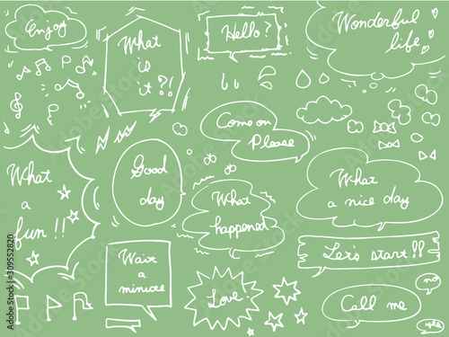 手描きの吹き出しフレーム　文字アリ