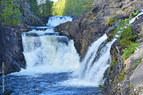 Kivach waterfall in September, Karelia. Russia