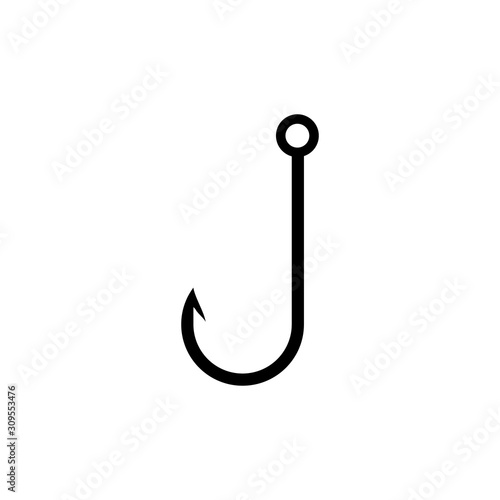 fishing hook icon trendy flat design vector fish photo