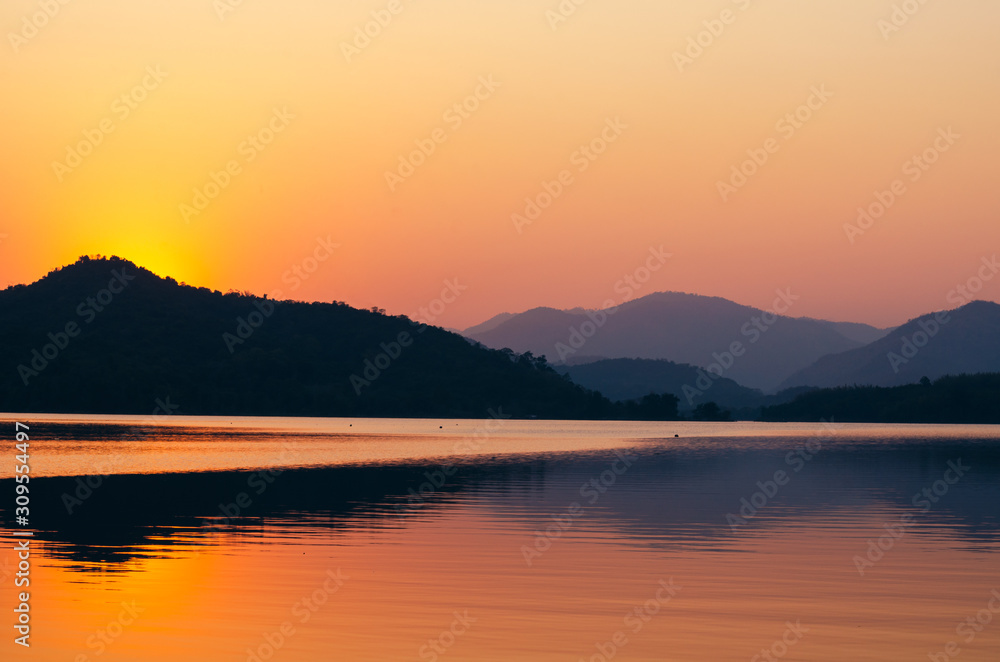 sunset sunrise over river and mountain sunset sunrise over river and mountain