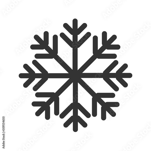 snowflake winter black isolated icon silhouette on white background vector eps 10