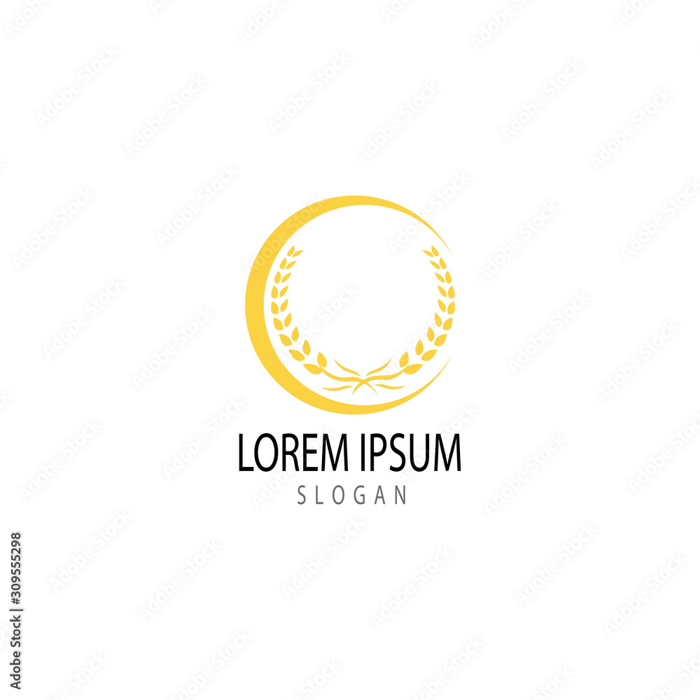 Fototapeta premium Agriculture wheat Logo Template vector icon design