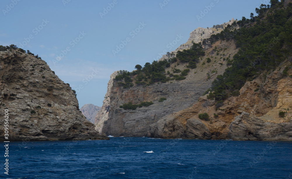Seascape in Mallorca. The Mediterranean.	