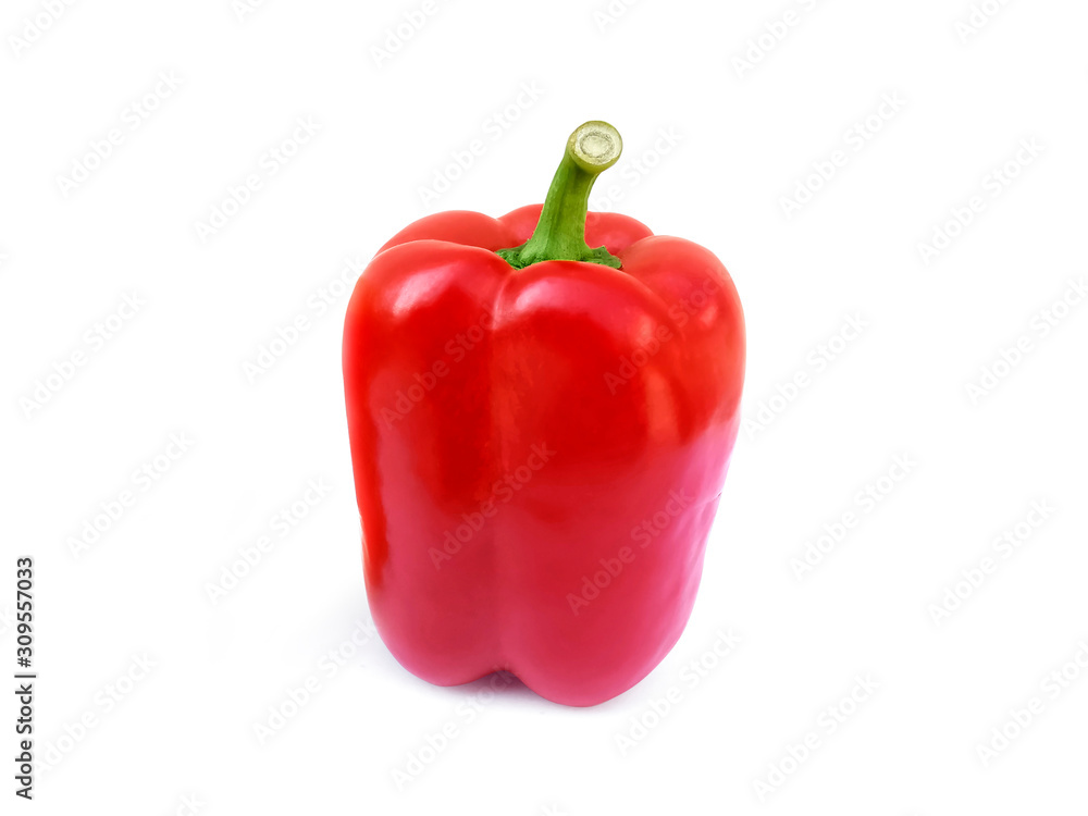 Red bell pepper isolated on white background
