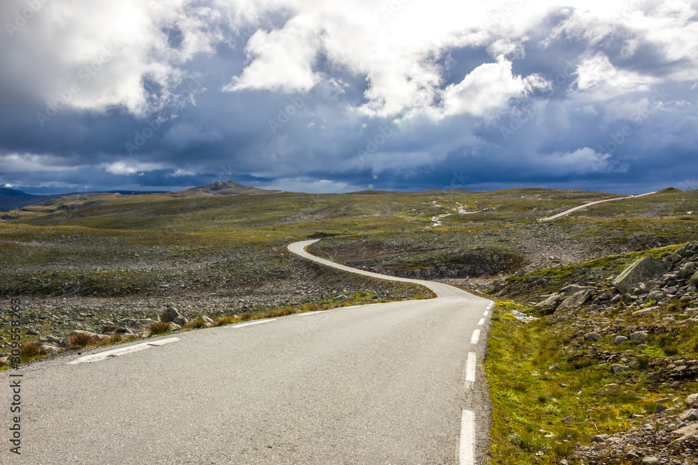 Aurlandsfjellet mountain road in Norway