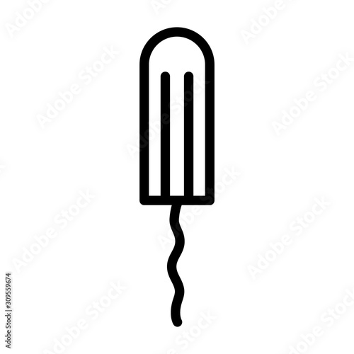 Tampon for monthly feminine hygiene line art vector icon for apps and websites