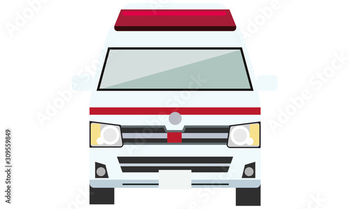救急車　フラット　イラスト