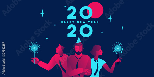 2020 happy new year corporate party business template