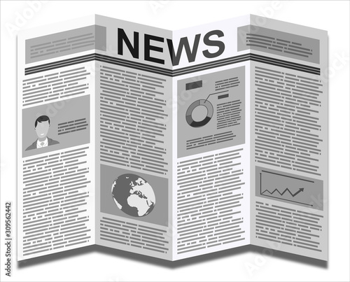 Newspapers. Flat design style.