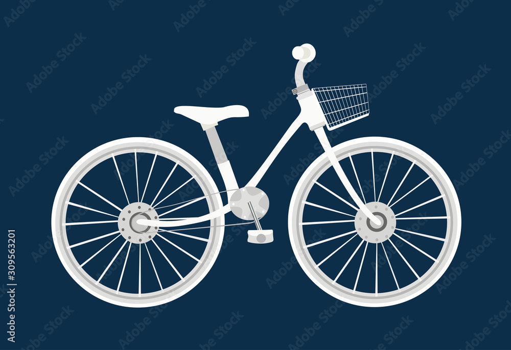 Bicycle icon design flat isolated. Bike and white bycicle Bicycle icon design flat isolated. Bike and white bycicle