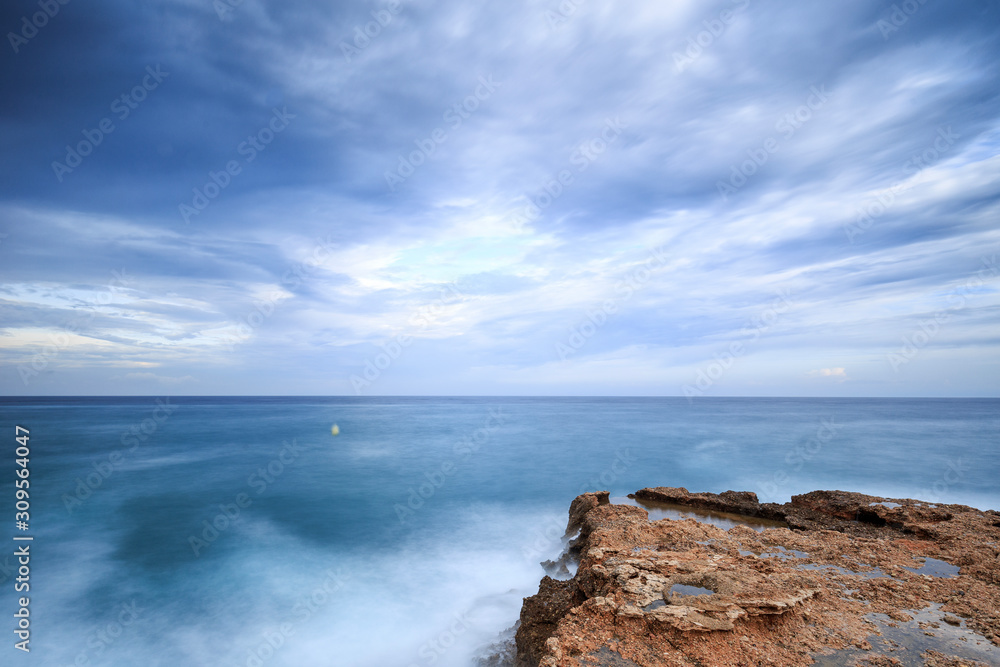 Seascape with a sea storm near the coast. Seascape with a sea storm near the coast.