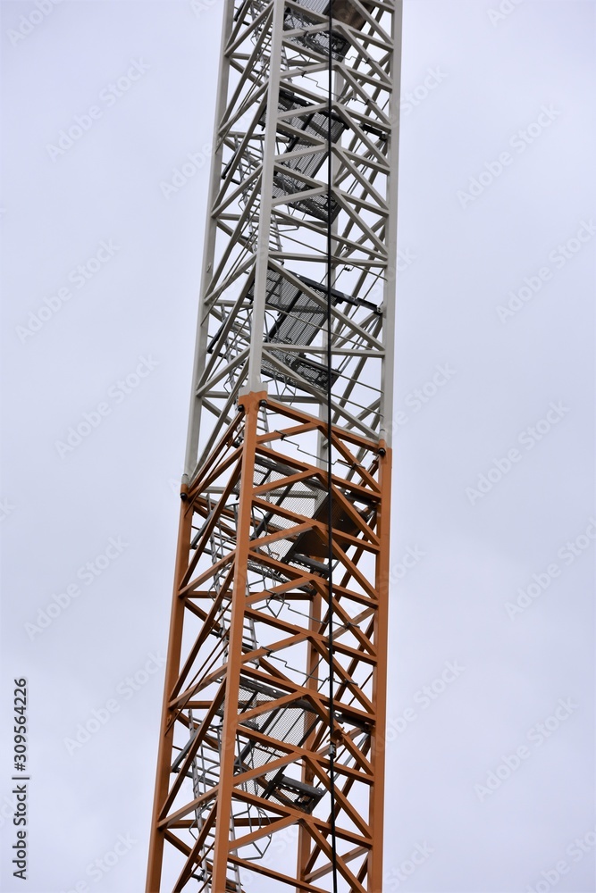 metal frame of a crane