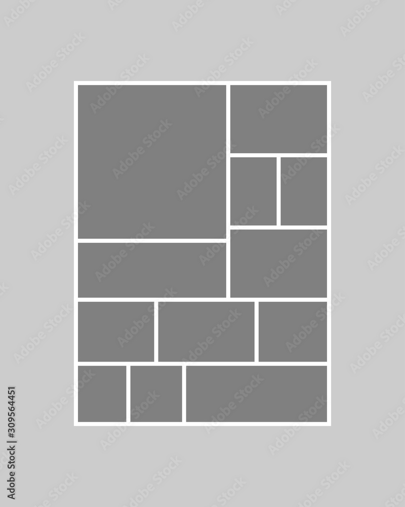 Vector poster collage board twelve images, photos Vector poster collage board twelve images, photos
