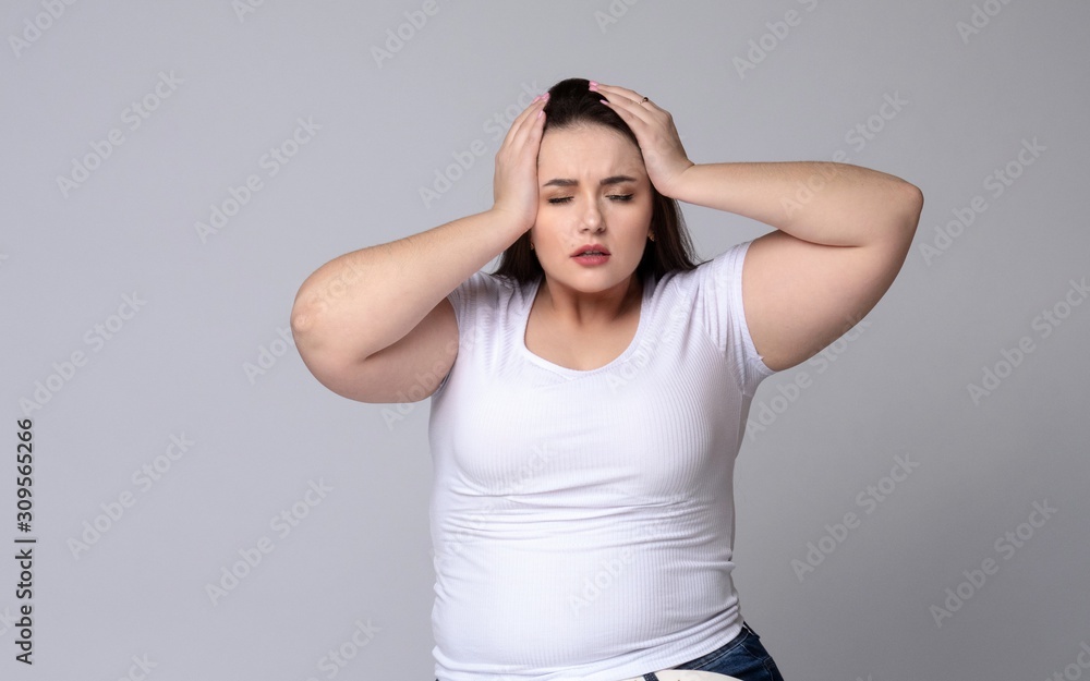 Plus Size Model With Headache Plus Size Model With Headache