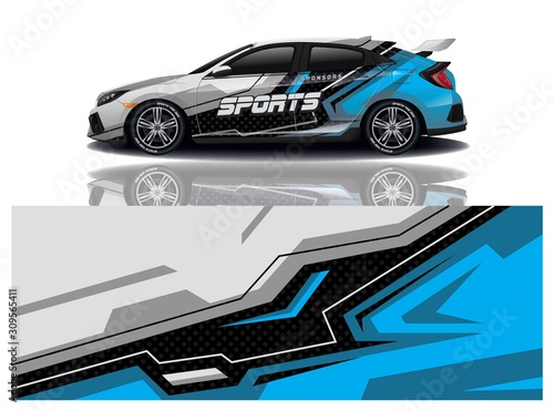 sport car decal wrap design vector