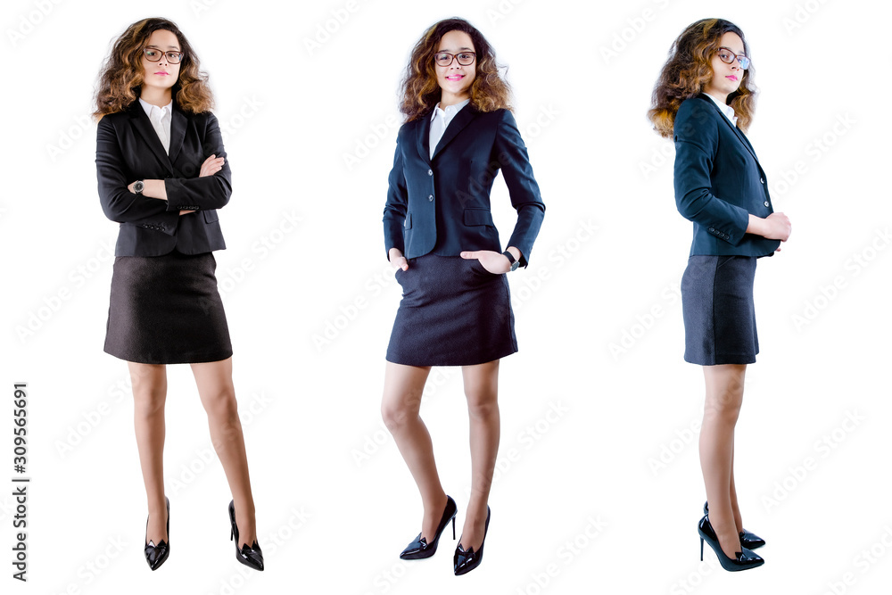 Portrait of young businessmen smiling, standing and looking at the camera isolated on a white background. Set of 3 units Portrait of young businessmen smiling, standing and looking at the camera isolated on a white background. Set of 3 units