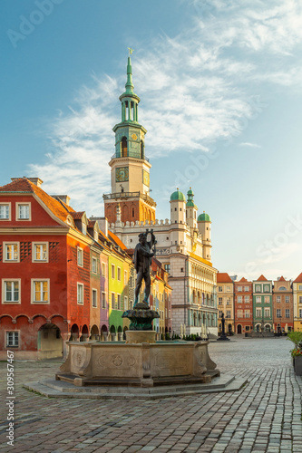 Main Market city square (Stare Miasto) of Poznan, Poland, 