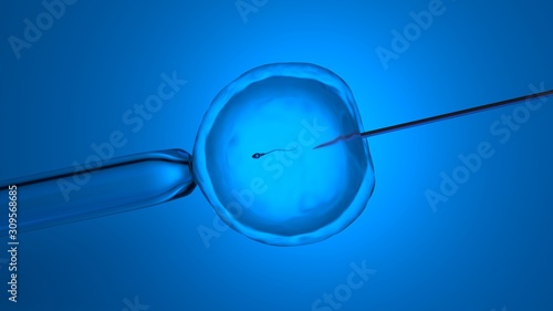 In vitro fertilization or artificial insemination, 3D-rendering photo