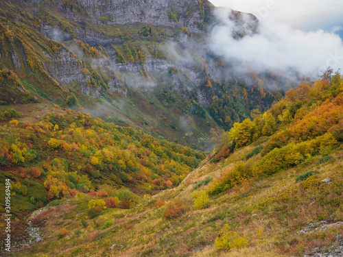 Beautiful and colorful autumn in the mountains
