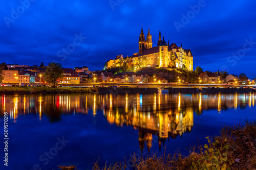 panoramic view of Albrechtsburg and Cathedral Meissen, Germany