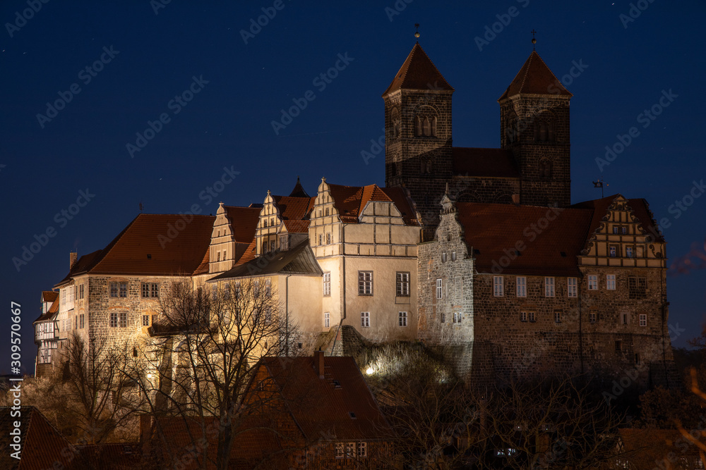 Nachtaufnahme Schloss Quedlinburg