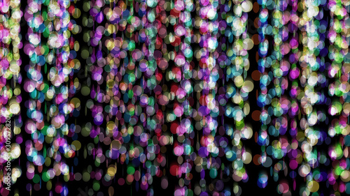 Background color curtain of circles