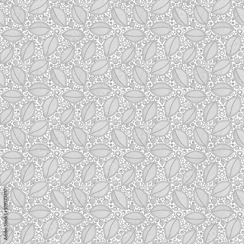 Graphic leaves seamless pattern.