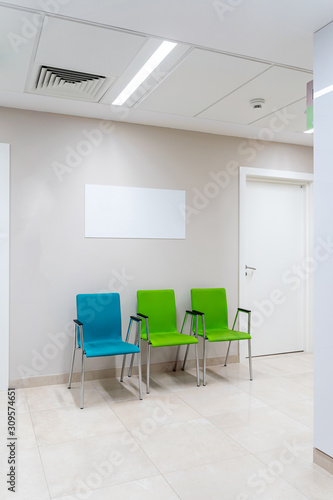 Esthetic and clean modern private clinic or vet waiting room