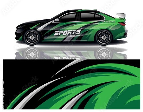 sport car decal wrap design vector