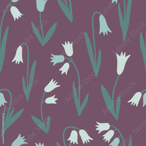 Floral simple seamless pattern