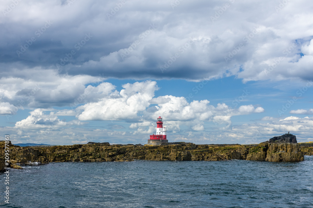 Lighthouse on one the islands of Farne Islands