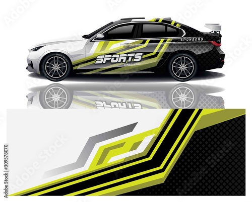sport car decal wrap design vector