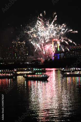 Odaiba Rainbow Bridge Fireworks