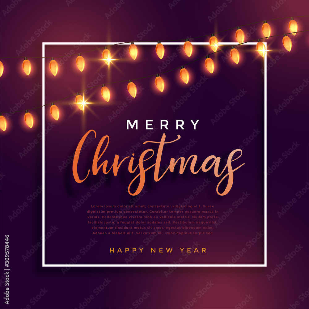 merry christmas lights decoration festival background design