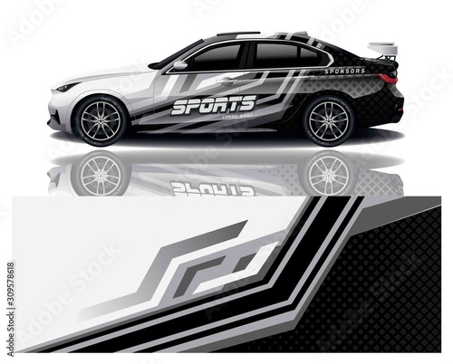 sport car decal wrap design vector