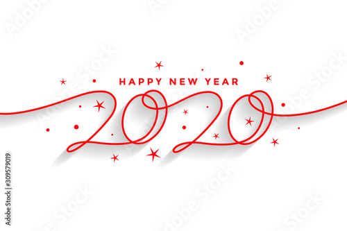 happy new year 2020 creative line style background