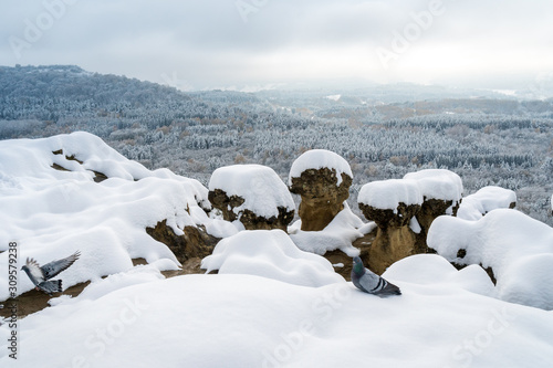 Obraz na płótnie winter landscape with mountains and snow w salonie