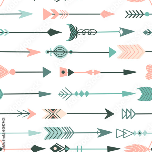 Colorful hand drawn vintage doodle arrows