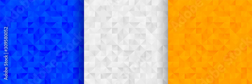 abstract triangles pattern background design in three colors