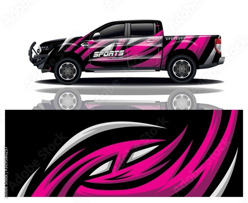 truck car decal wrap design vector