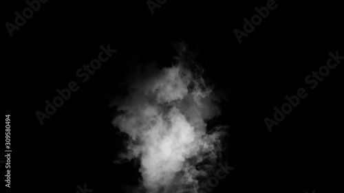 Explosion smoke bomb on isolated black background. Smoking cigarette smoke. Abstract texture overlays.